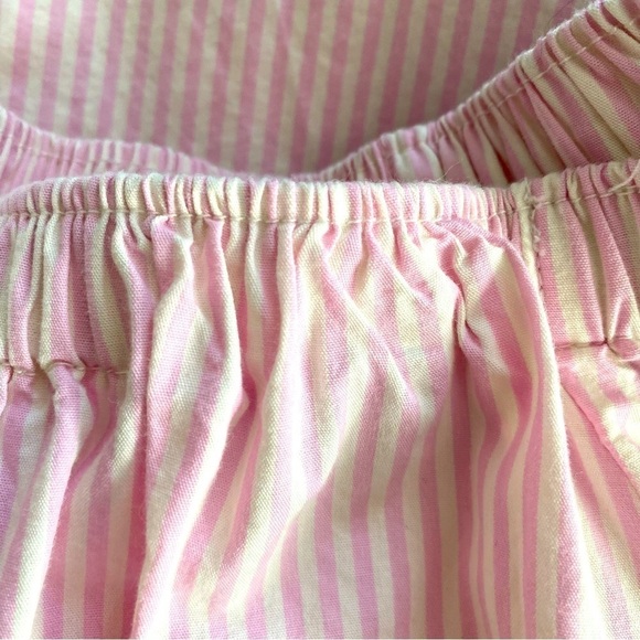 Free Assembly Pin Stripped Off Shoulder Barbie Doll Pink & White Blouse Size XL - Picture 9 of 10